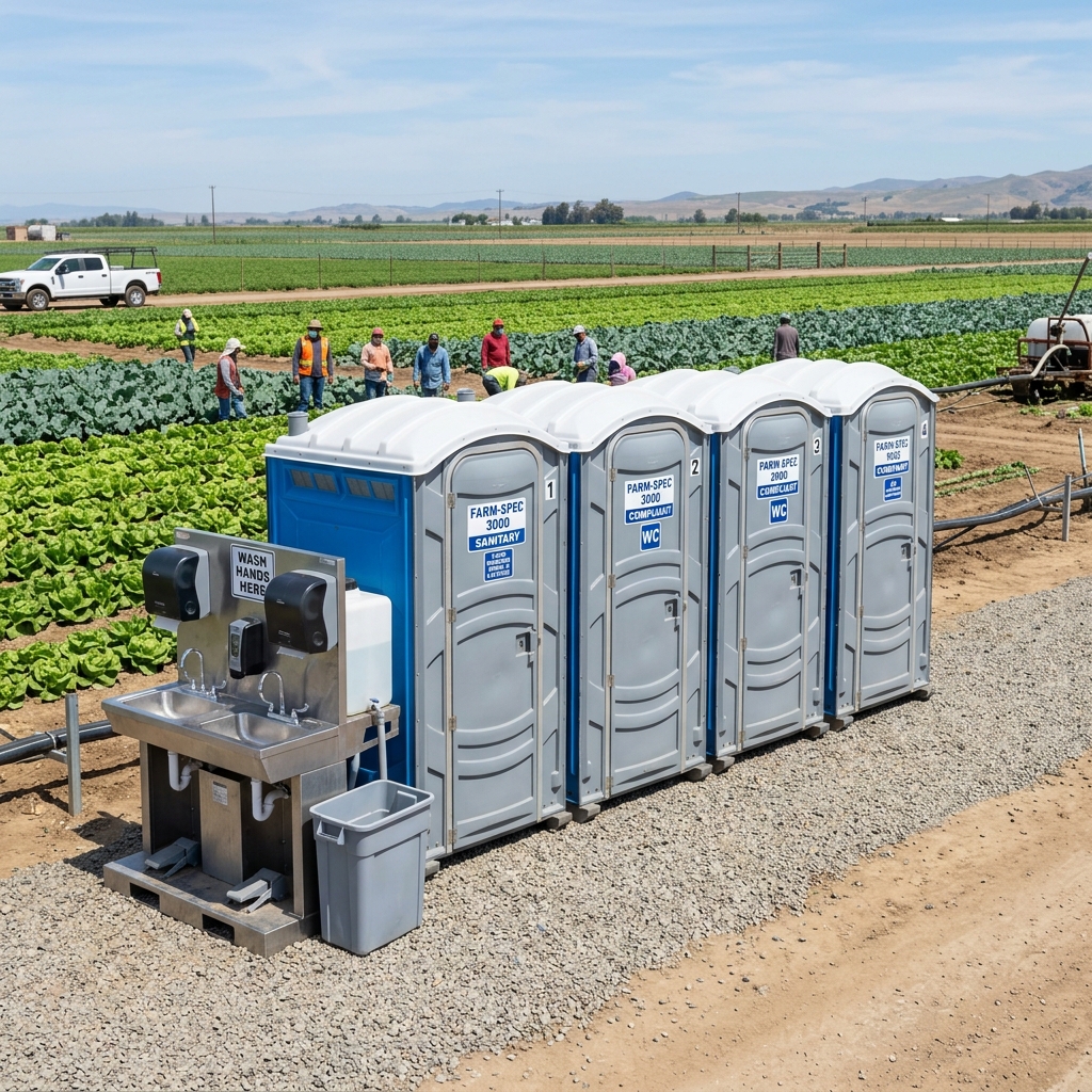 Agricultural Porta Potty Rentals in Arvin CA fields