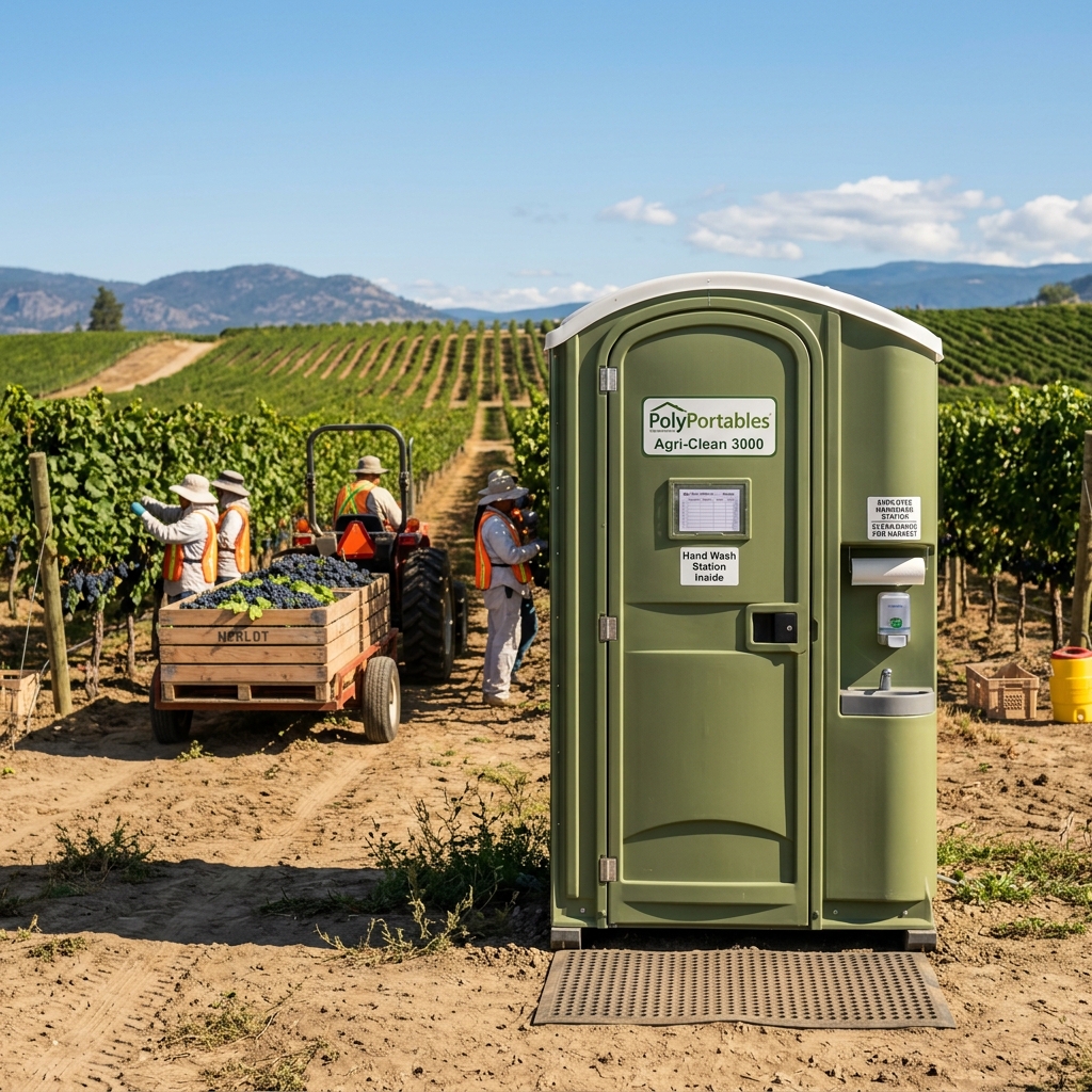 Agricultural Porta Potty Rentals in Delano CA vineyards