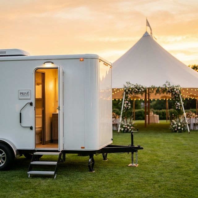 Outdoor Wedding Event Restroom Trailer in Lebec CA