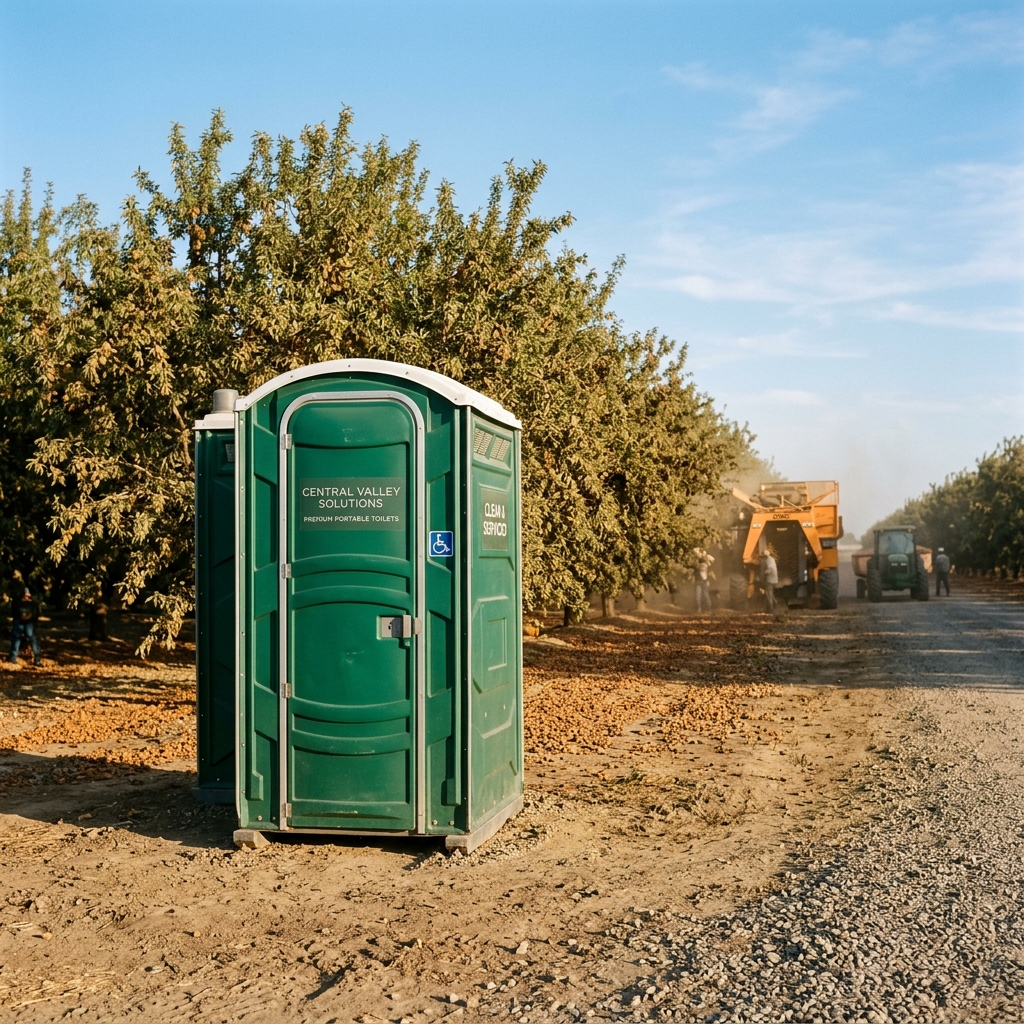 GAP Compliant Porta Potty Rental Almond Harvest Fields Shafter CA